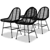 Image de vidaXL Chaises à manger lot de 4 noir rotin naturel