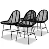 Image de vidaXL Chaises à manger lot de 4 noir rotin naturel