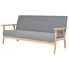 Image de vidaXL Canapé à 3 places Tissu Gris clair