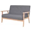 Image de vidaXL Canapé à 2 places Tissu Gris foncé