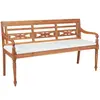 Image de vidaXL Banc Batavia avec coussin 150 cm Teck