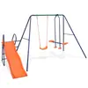 Image de vidaXL Ensemble de balançoire avec toboggan et 3 sièges Orange