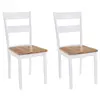 Image de vidaXL Chaises à manger lot de 2 blanc bois hévéa massif