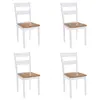 Image de vidaXL Chaises à manger lot de 4 blanc bois d'hévéa massif