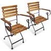 Image de vidaXL Chaises pliables de jardin lot de 2 Acier et bois acacia solide