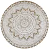 Image de vidaXL Tapis Jute tressé imprimé 90 cm rond