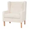 Image de vidaXL Fauteuil blanc crème tissu