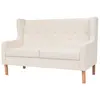 Image de vidaXL Canapé à 2 places tissu blanc crème