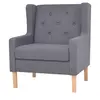 Image de vidaXL Fauteuil gris tissu