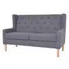 Image de vidaXL Canapé à 2 places Tissu Gris
