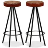 Image de vidaXL Tabourets de bar lot de 2 cuir véritable
