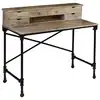 Image de vidaXL Bureau Bois de manguier massif et acier 110 x 50 x 96 cm