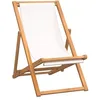 Image de vidaXL Chaise de terrasse Teck 56x105x96 cm Couleur crème