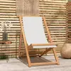 Image de vidaXL Chaise de terrasse Teck 56x105x96 cm Couleur crème