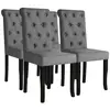 Image de vidaXL Chaises à manger lot de 4 gris foncé tissu