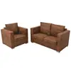 Image de vidaXL Ensemble de canapés 2 pcs cuir daim synthétique
