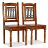 Image de vidaXL Chaises à manger lot de 2 Bois finition couleur miel classique