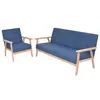 Image de vidaXL Ensemble de canapé 2 pcs Tissu bleu