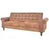 Image de vidaXL Canapé à 2 places convertible accoudoir daim synthétique marron