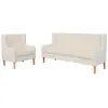 Image de vidaXL Ensemble de canapés 2 pcs tissu blanc crème