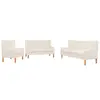 Image de vidaXL Ensemble de canapés 3 pcs tissu blanc crème