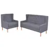 Image de vidaXL Ensemble de canapés 2 pcs tissu gris