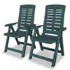 Image de vidaXL Chaises inclinables de jardin lot de 2 Plastique Vert