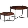 Image de vidaXL Ensemble de table basse 2 pcs Bois massif 60x35 cm