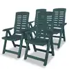 Image de vidaXL Chaises inclinables de jardin lot de 4 Plastique Vert