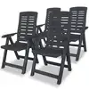 Image de vidaXL Chaises inclinables de jardin lot de 4 Plastique Anthracite