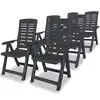 Image de vidaXL Chaises inclinables de jardin lot de 6 Plastique Anthracite