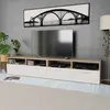 Image de vidaXL Meubles TV 2 pcs Bois d’ingénierie 95x35x36 cm Chêne et blanc
