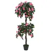 Image de vidaXL Plante artificielle de Rhododendron avec pot 155cm Vert et rose