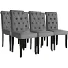 Image de vidaXL Chaises à manger lot de 6 gris foncé tissu