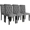 Image de vidaXL Chaises à manger lot de 6 gris foncé tissu