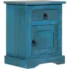 Image de vidaXL Table de chevet Bois de manguier massif 40x30x50 cm Bleu