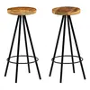 Image de vidaXL Chaises de bar lot de 2 bois de manguier solide