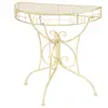 Image de vidaXL Table d'appoint Vintage Demi-ronde Métal 72x36x74 cm Doré