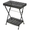 Image de vidaXL Table à thé pliante Style vintage Métal 58 x 35 x 72 cm Noir