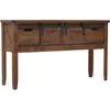 Image de vidaXL Table console Bois massif de sapin 131 x 35,5 x 75 cm Marron