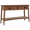 Image de vidaXL Table console bois de sapin massif 126 x 40 x 77,5 cm Marron