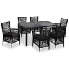 Image de vidaXL Ensemble à manger d'extérieur 7 pcs Résine tressée Noir