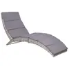 Image de vidaXL Chaise longue pliable avec coussin Résine tressée Gris