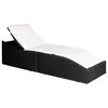 Image de vidaXL Chaise longue avec coussin Résine tressée Noir