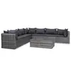 Image de vidaXL Salon de jardin 8 pcs avec coussins Résine tressée Gris