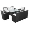 Image de vidaXL Salon de jardin 5 pcs avec coussins Résine tressée Noir