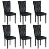 Image de vidaXL Chaises à manger lot de 6 noir velours