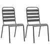 Image de vidaXL Chaises empilables de d'extérieur lot de 2 Acier Gris