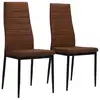 Image de vidaXL Chaises à manger lot de 2 marron tissu