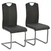Image de vidaXL Chaises à manger cantilever lot de 2 gris similicuir